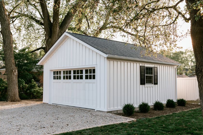 White detached garage built in Ottawa by OGC