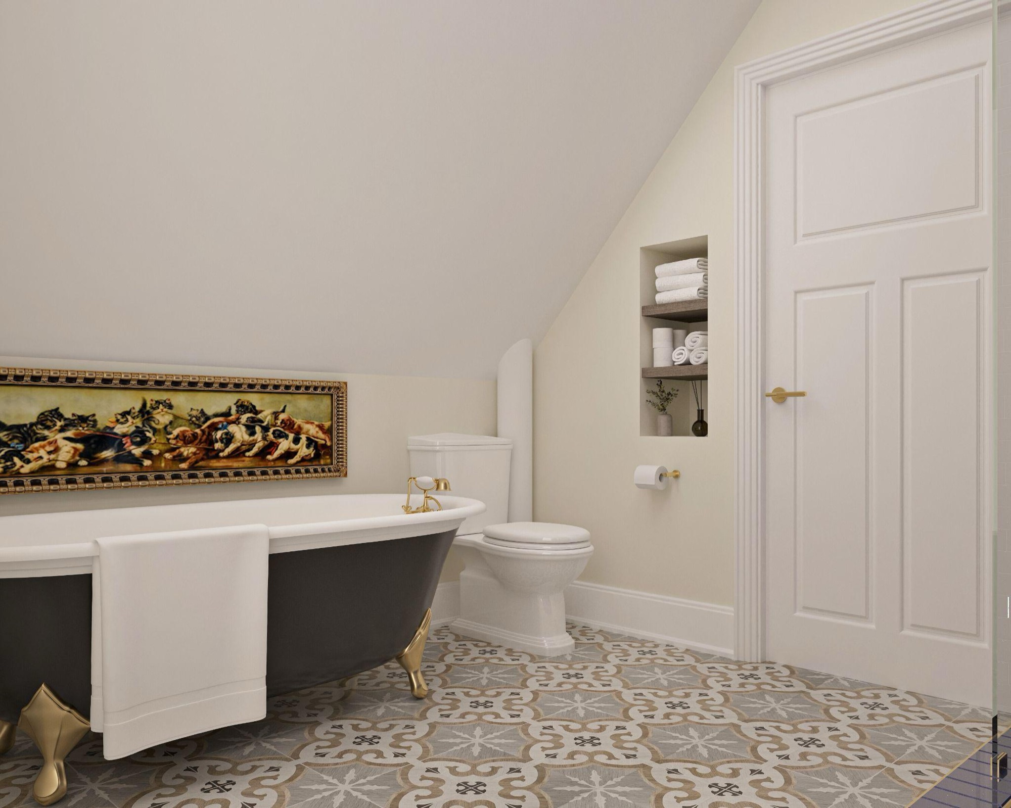 Navy Attic Ensuite, finished photo 7