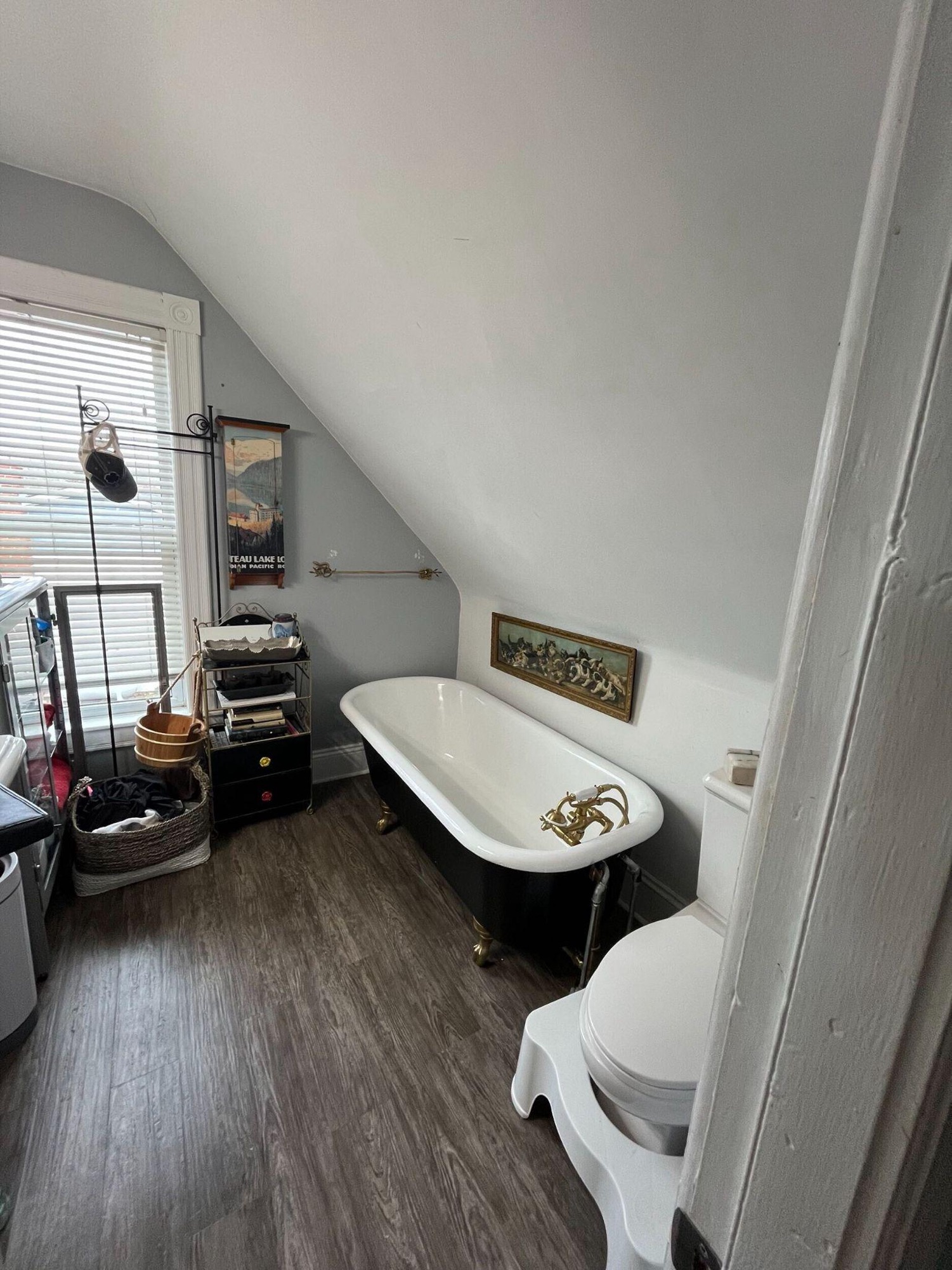 Navy Attic Ensuite, before photo 1