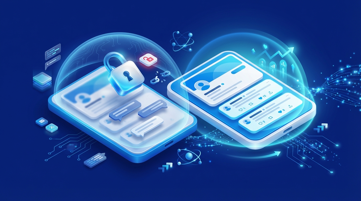 Private vs public Twitter account comparison