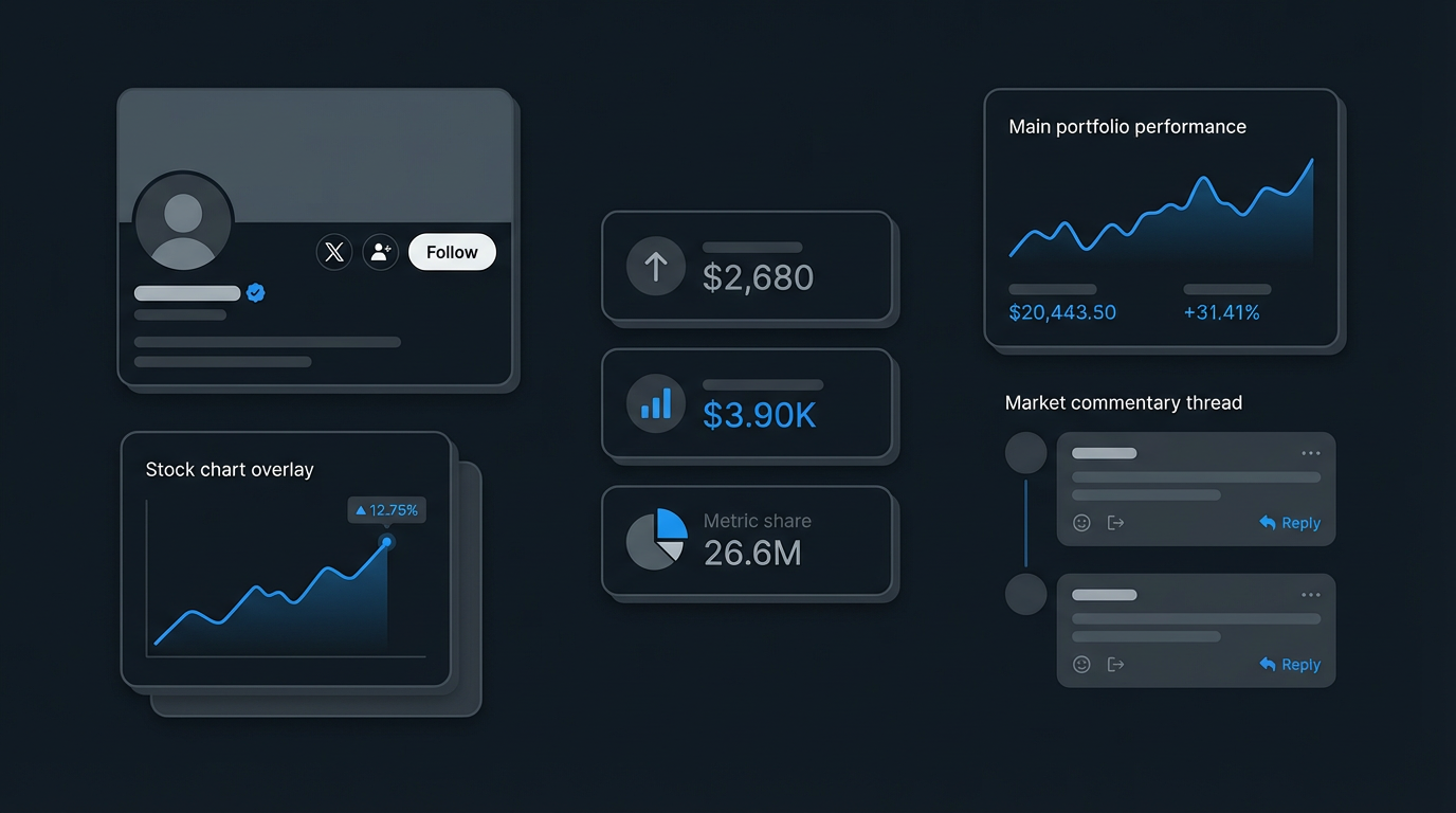 FinTwit profile in dark mode X interface with market data