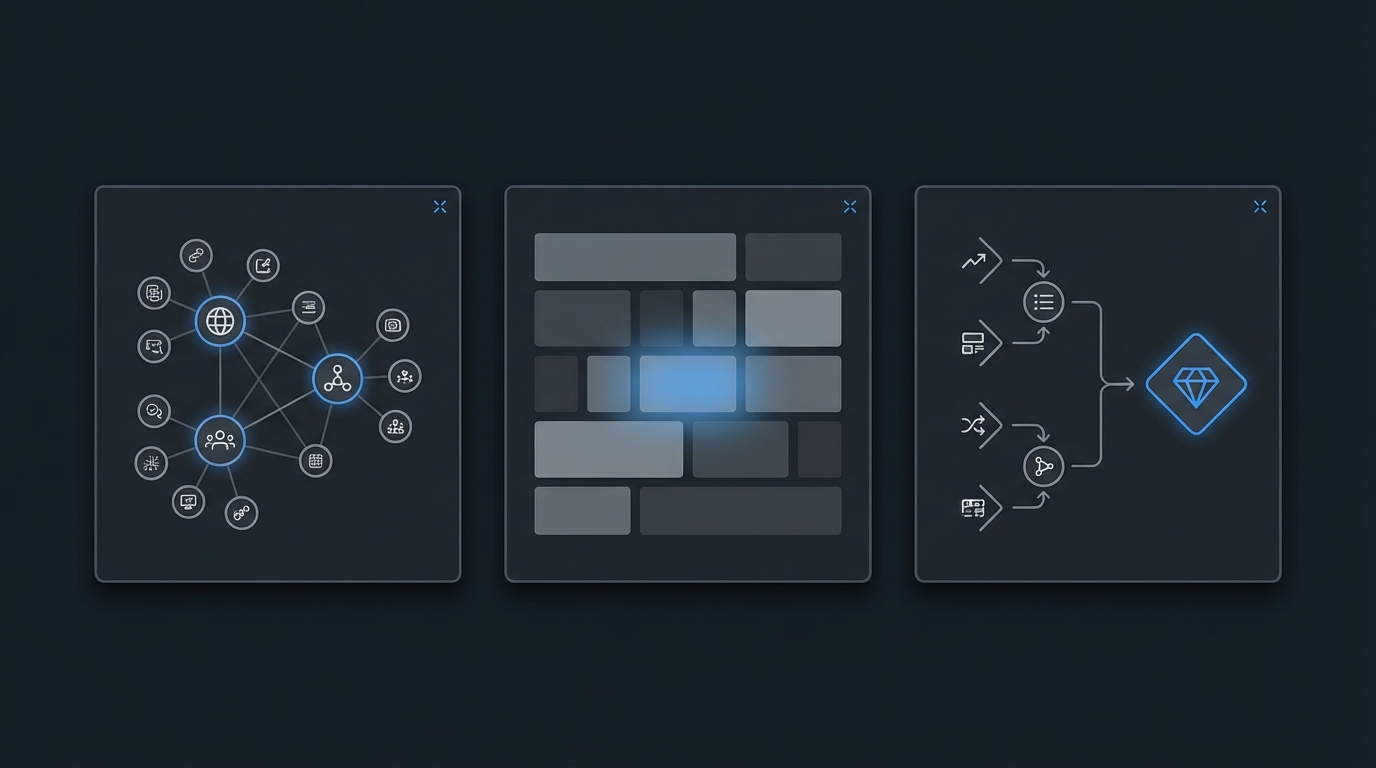 Niche selection interface showing topic clusters and engagement heatmaps