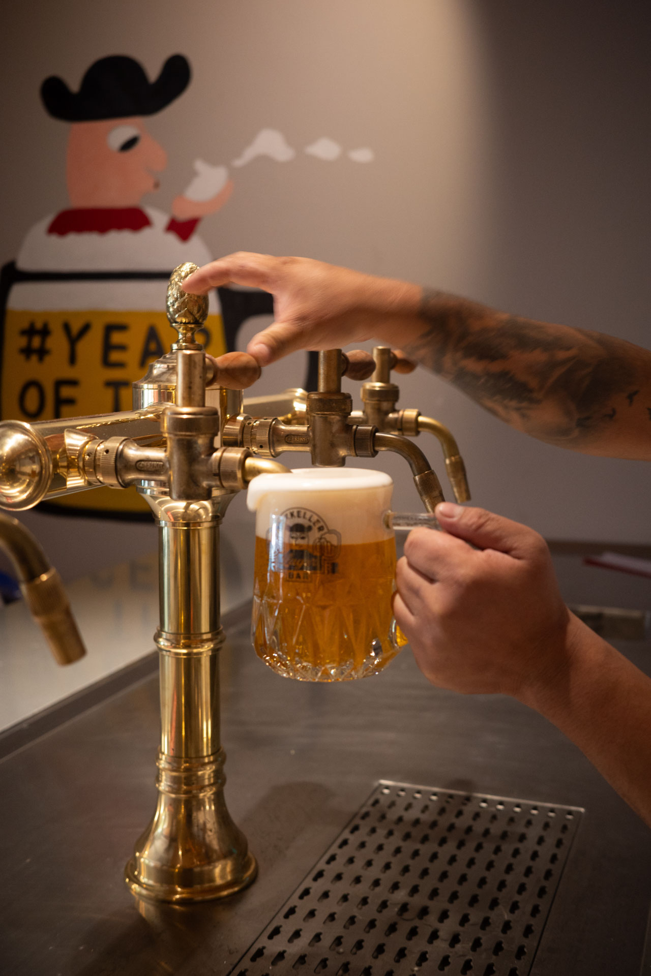 Draft Lager being poured