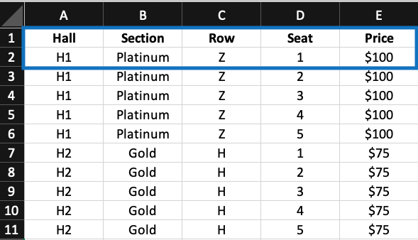 Formatting option for ticket PDF