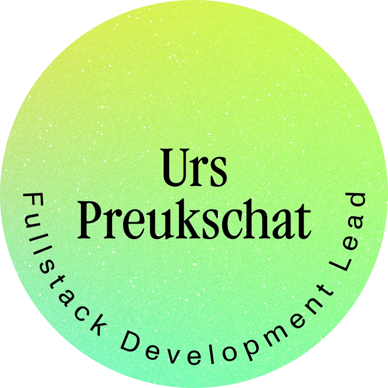 Sticker: Urs Preukschat, Fullstack Development Lead