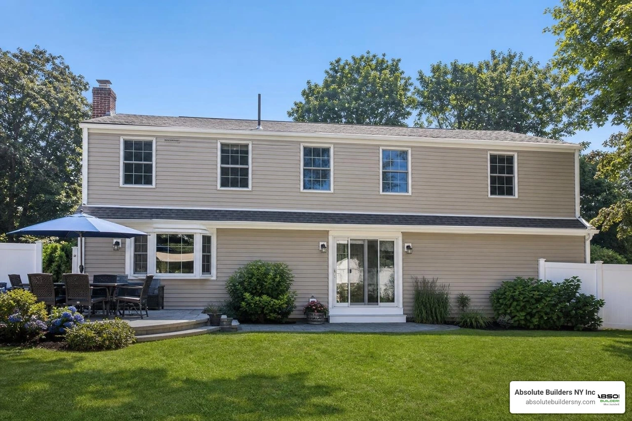 a completed second-story extension on a Long Island home a completed second-story extension on a Long Island home