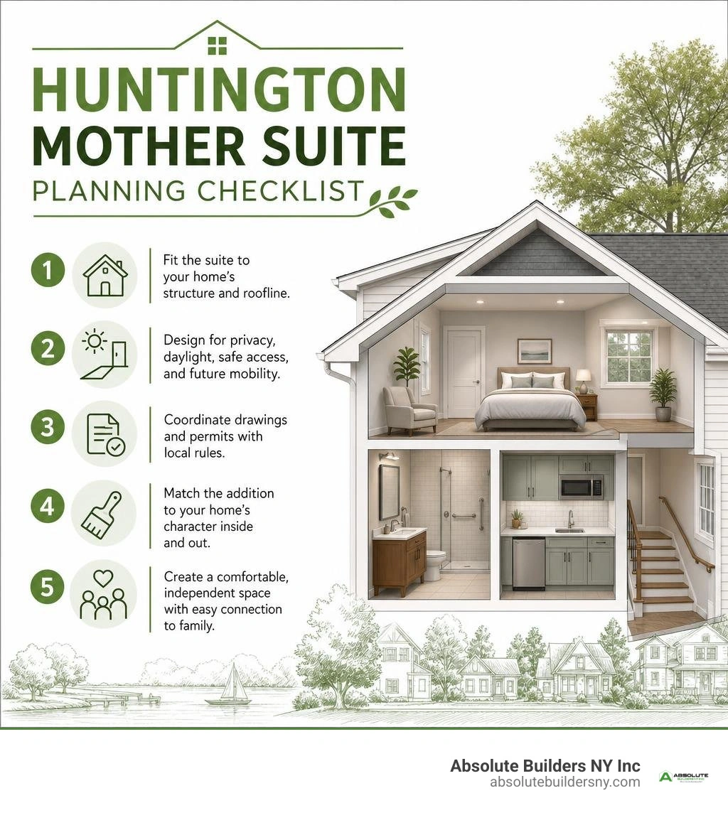 Huntington mother suite planning checklist infographic Huntington mother suite planning checklist infographic