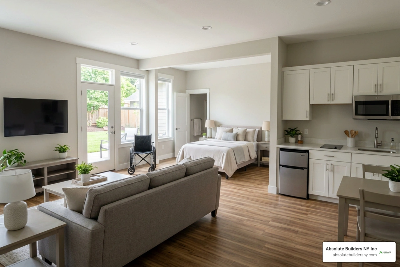 Open concept accessible mother suite layout Open concept accessible mother suite layout
