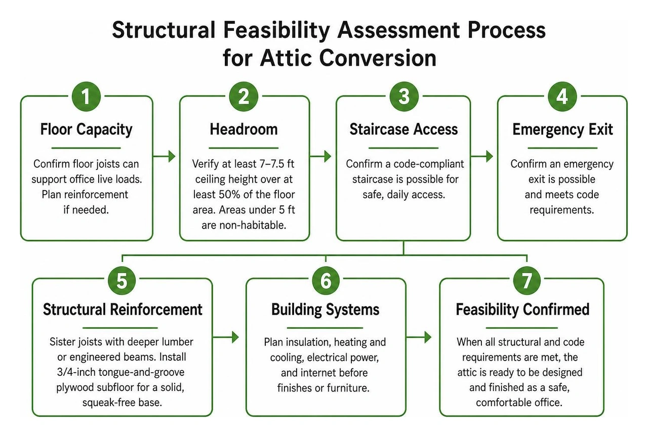 Structural feasibility assessment process for attic conversion