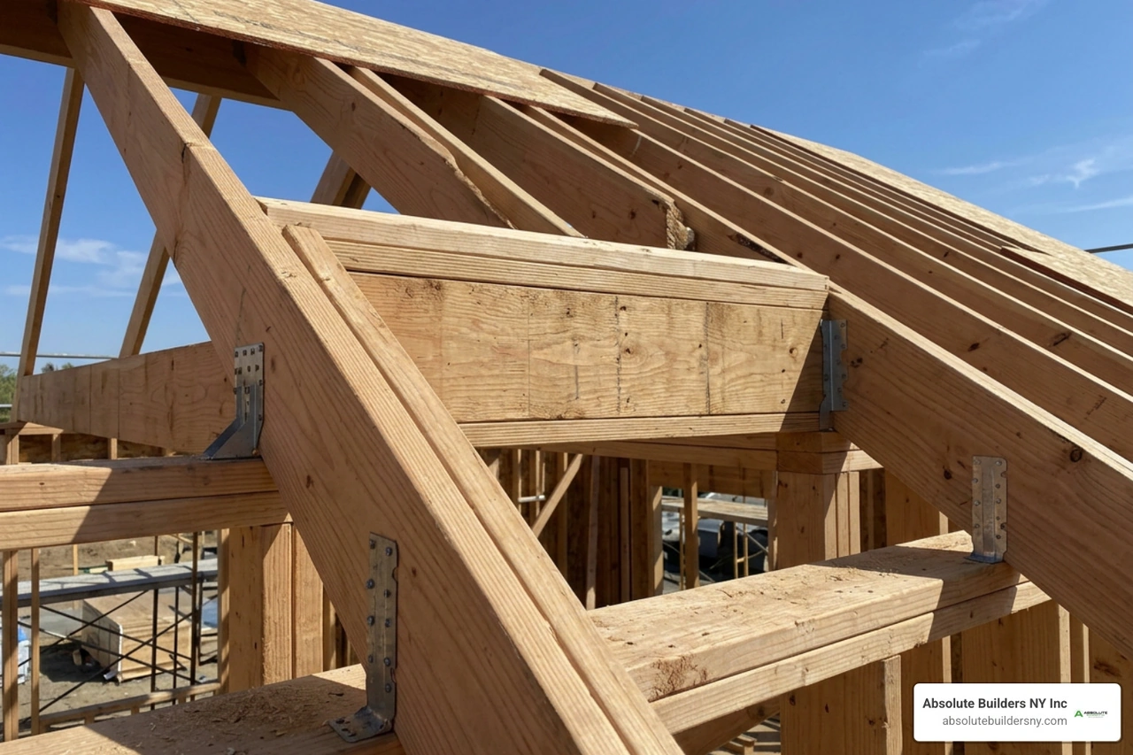 Roof framing cutout and header reinforcement Roof framing cutout and header reinforcement
