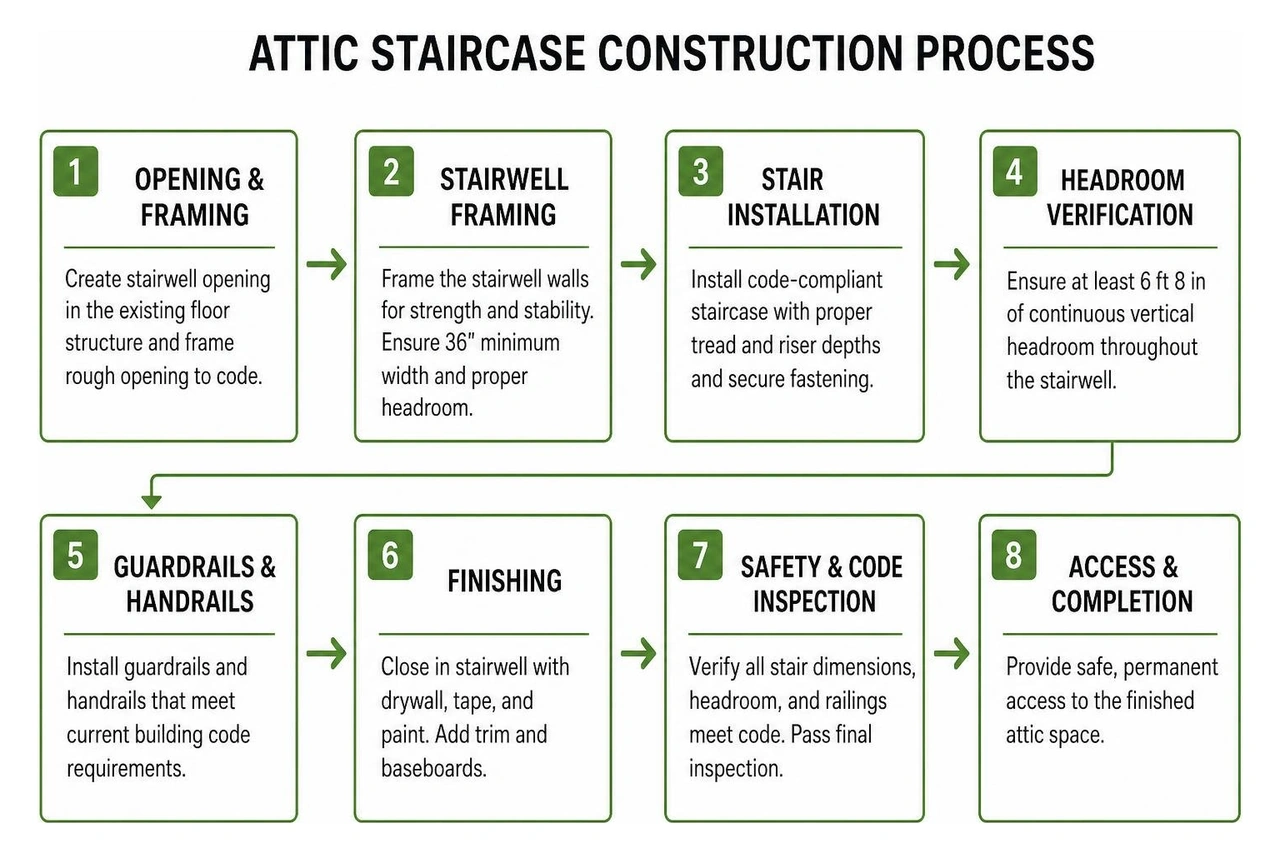 attic staircase construction process