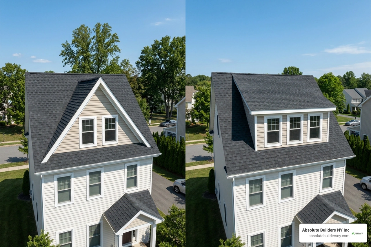 gable and shed dormer construction styles side by side gable and shed dormer construction styles side by side