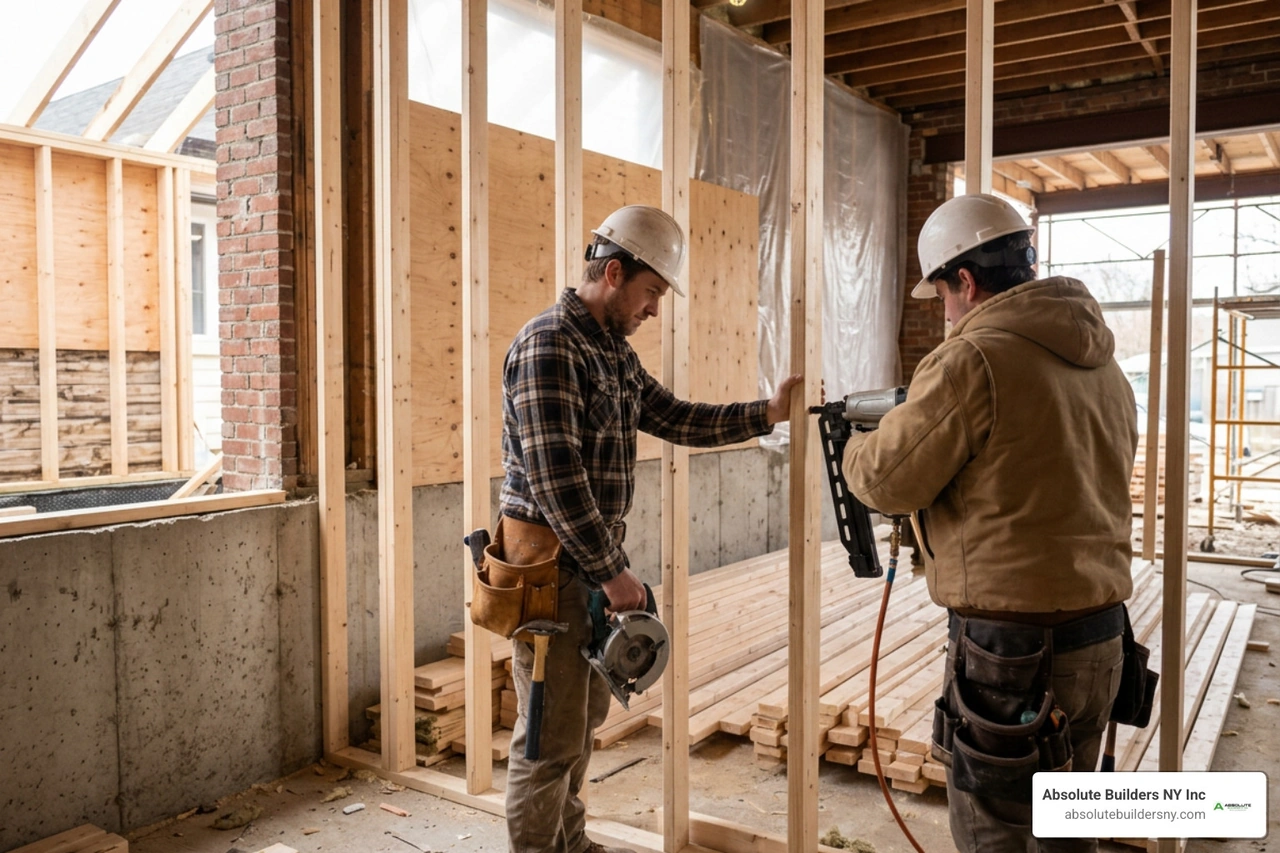 ground floor room expansion and framing