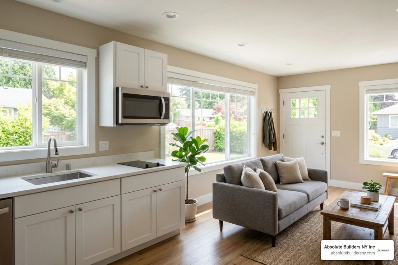 bright open-concept in-law suite interior bright open-concept in-law suite interior