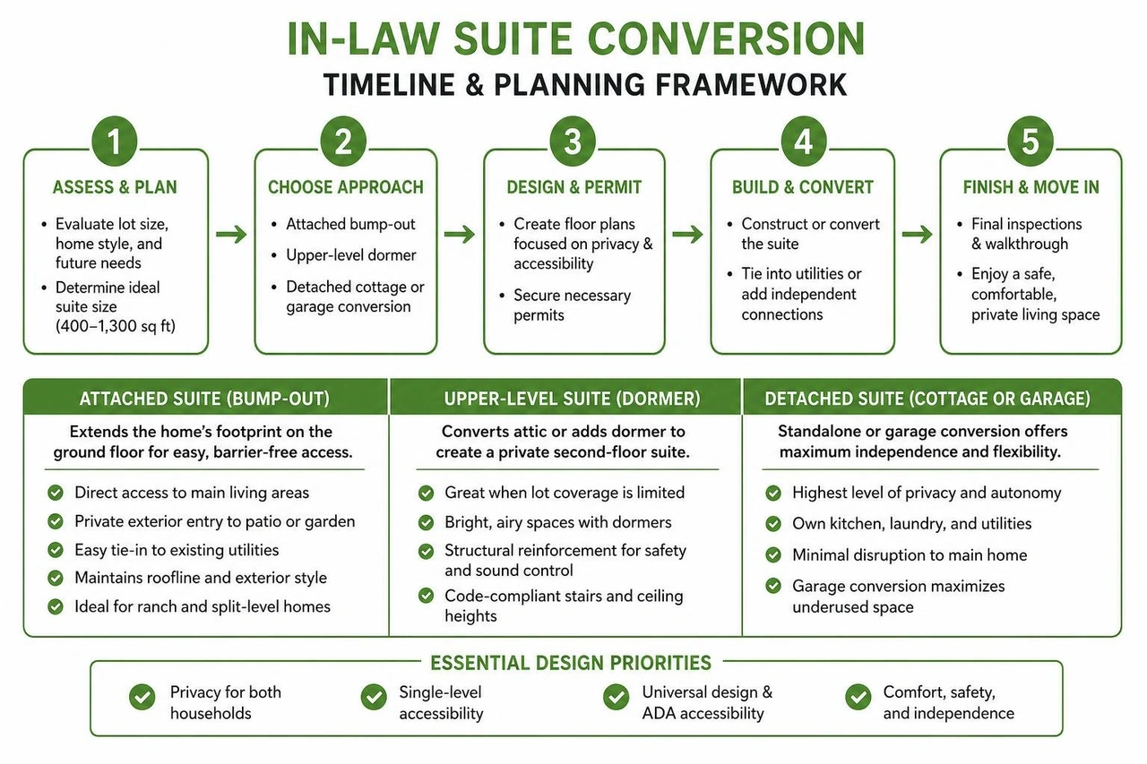 In-law suite conversion timeline and planning framework