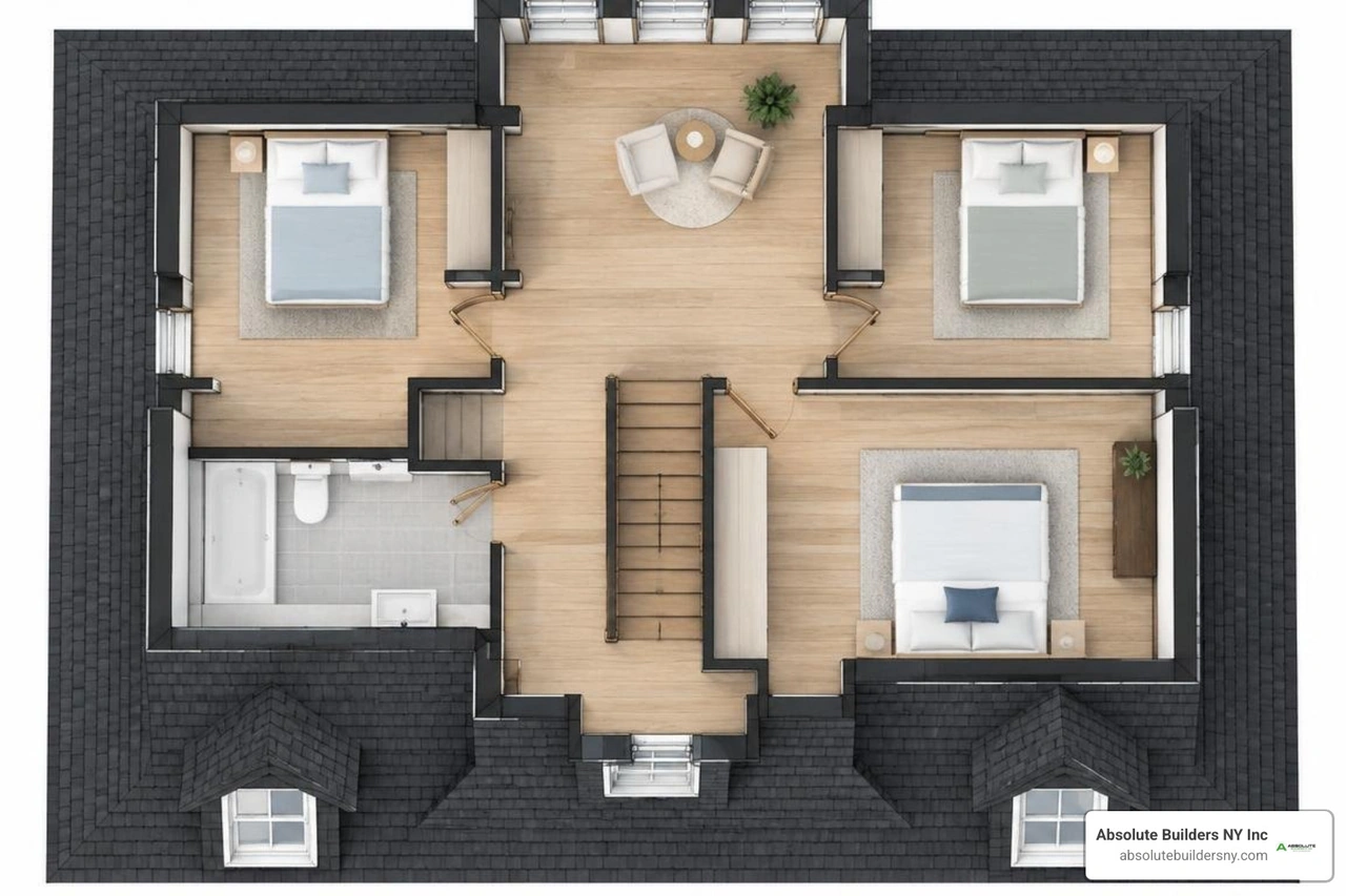 second floor dormer layout floor plan diagram