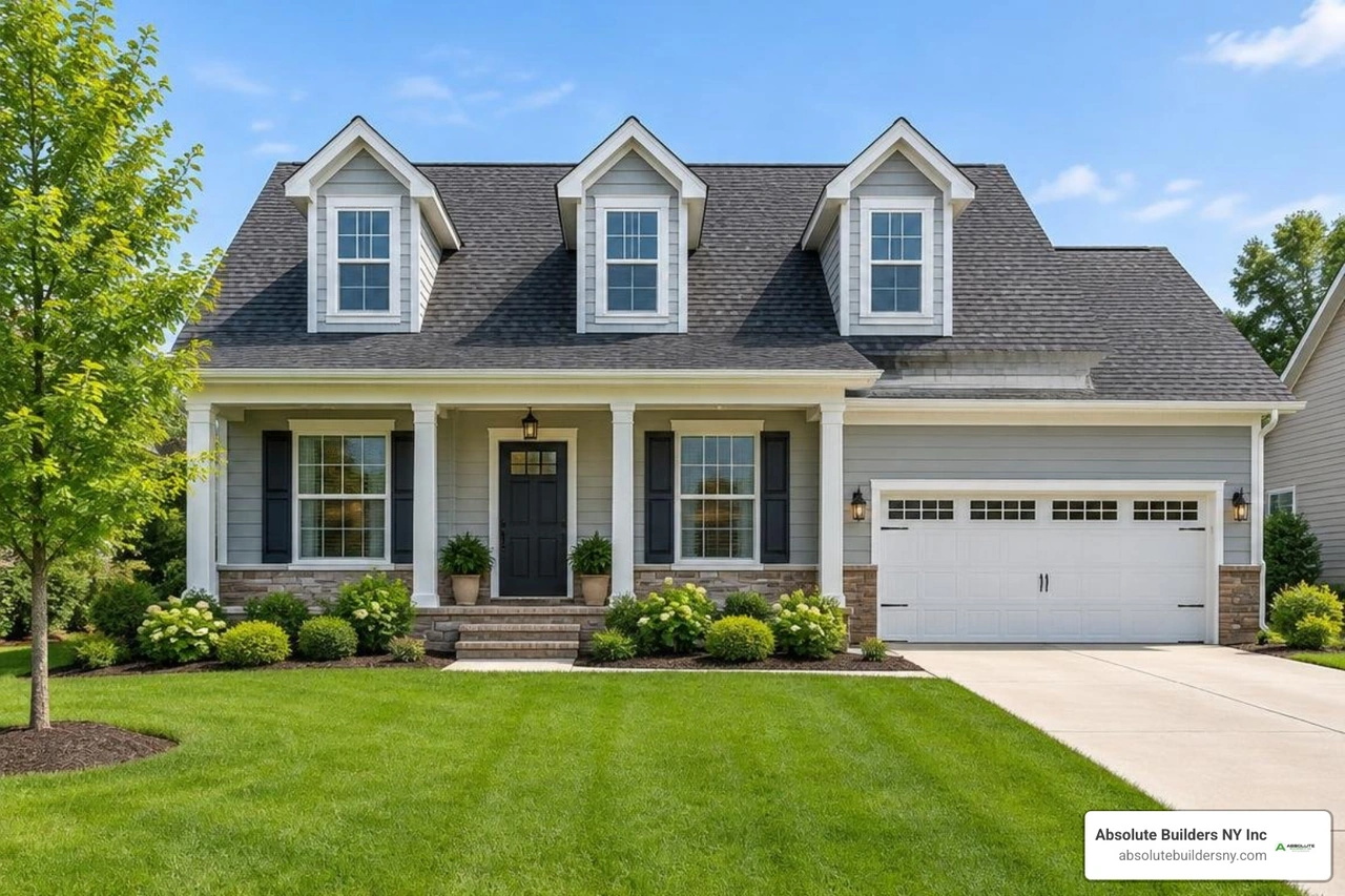 home exterior with proportionate dormer window alignment and balanced roof pitch home exterior with proportionate dormer window alignment and balanced roof pitch