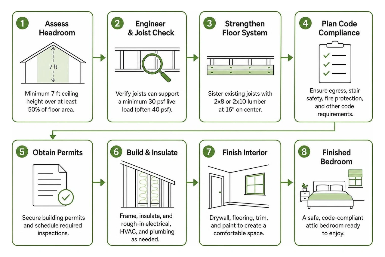 attic conversion workflow from engineering and joist check to finished bedroom attic conversion workflow from engineering and joist check to finished bedroom