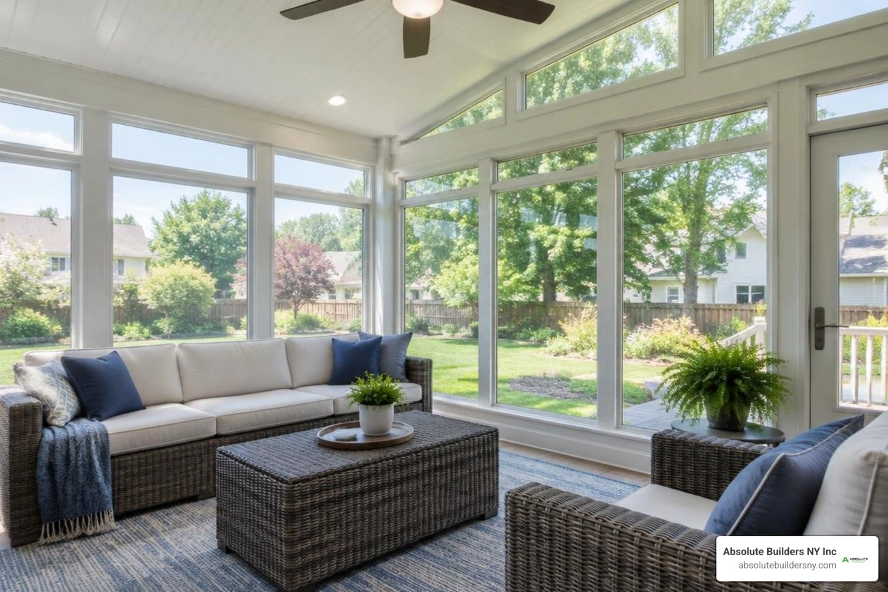 Screened porch converted into an insulated glass sunroom Screened porch converted into an insulated glass sunroom