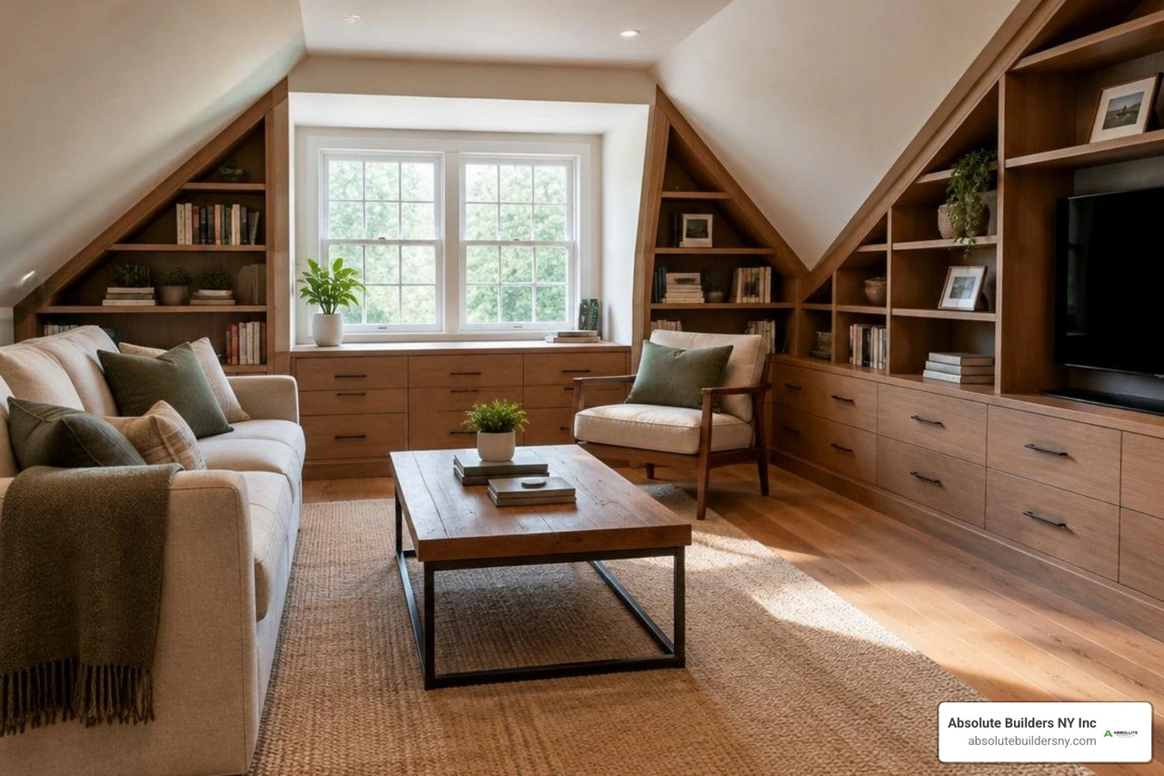 custom built-in cabinetry under attic eaves custom built-in cabinetry under attic eaves