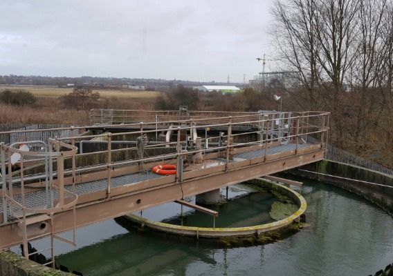 View of filter bed on groundwater treatment plant