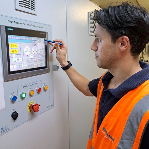 Plant operators maintaining AD plant