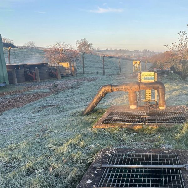 Plant operator undertaking maintenance tasks at Gayton leachate treatment plant