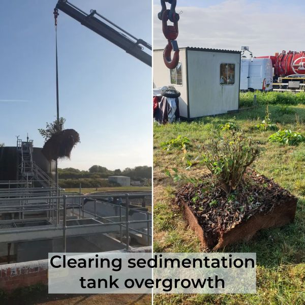 Before and after images of long idle wastewater treatment plant refurbishment