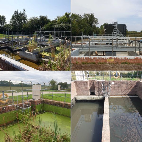 Before and after images of long idle wastewater treatment plant refurbishment