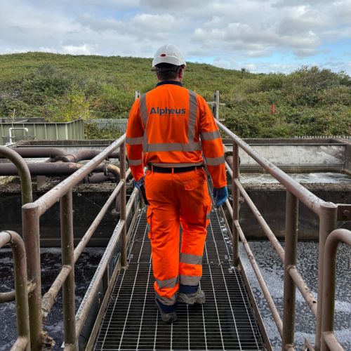 Plant Operator at work on wastewater treatment plant