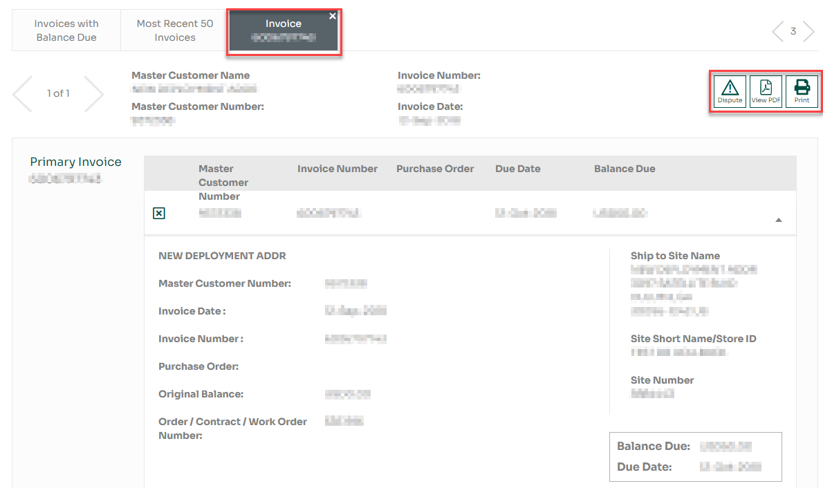 Invoice preview page