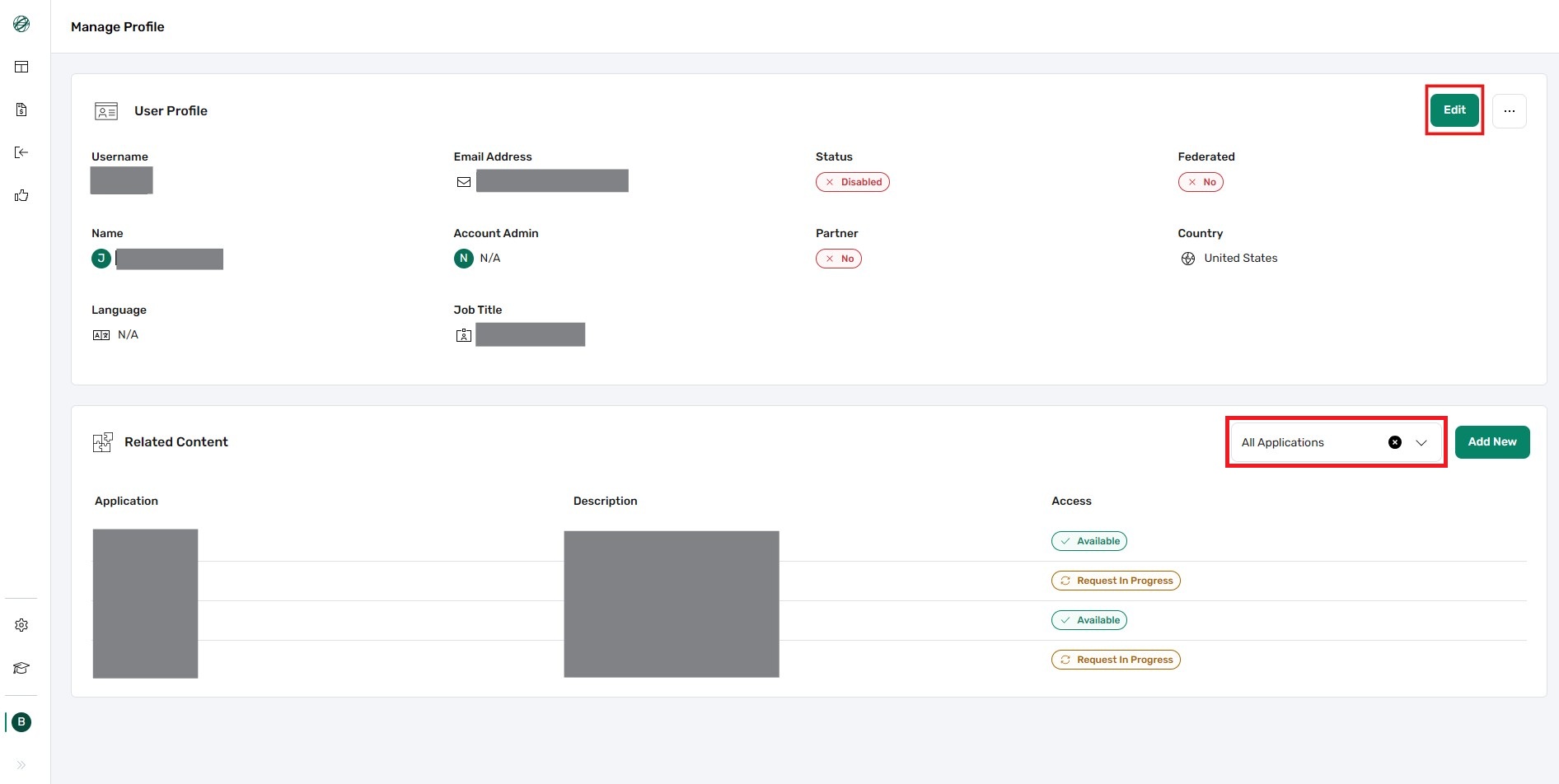 Profile Page Layout