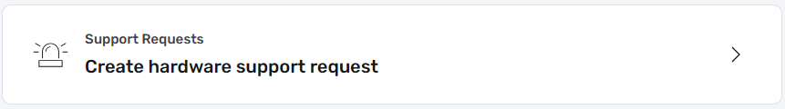 Create Hardware Support Request widget