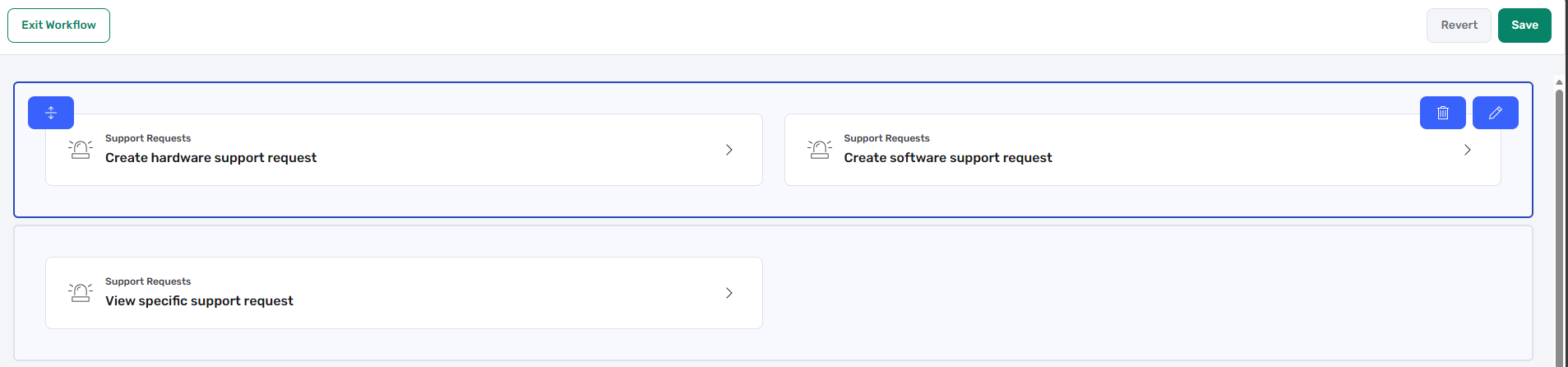 Reorder, remove and edit widget buttons