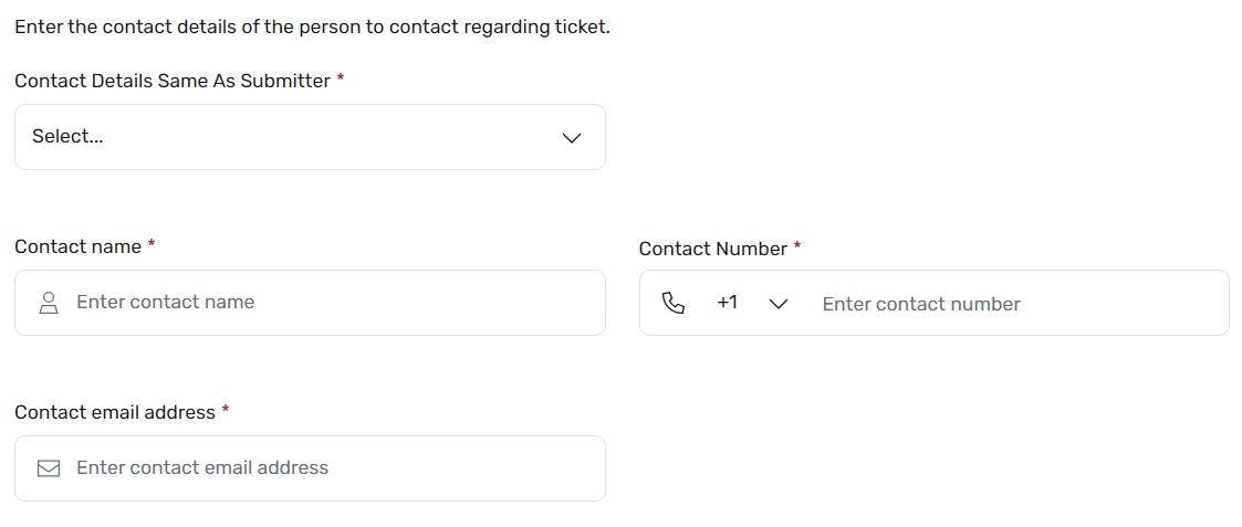 Hardware Request Contact Details screenshot