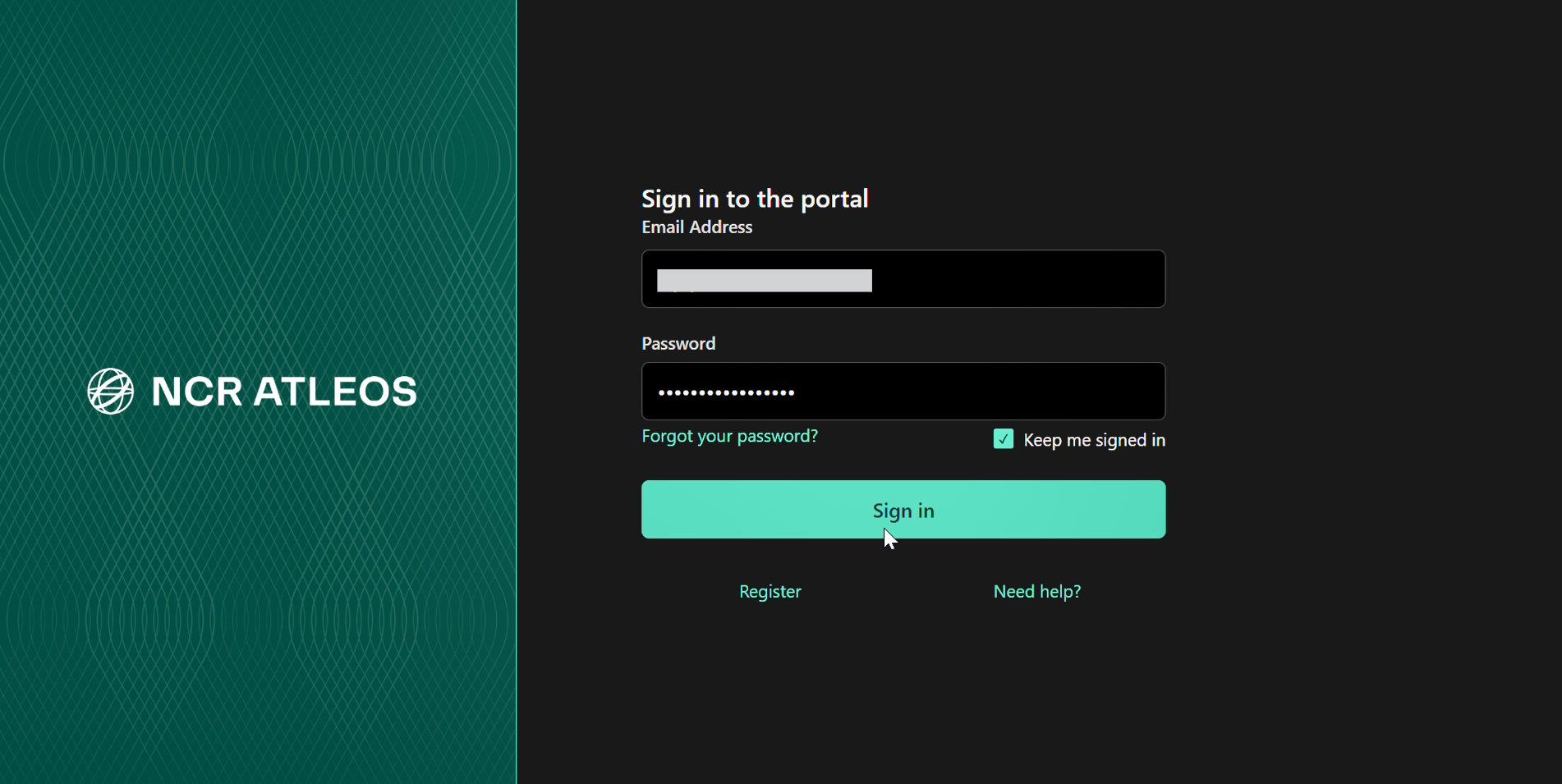 Login Screen Email and Password with Keep Me Signed In