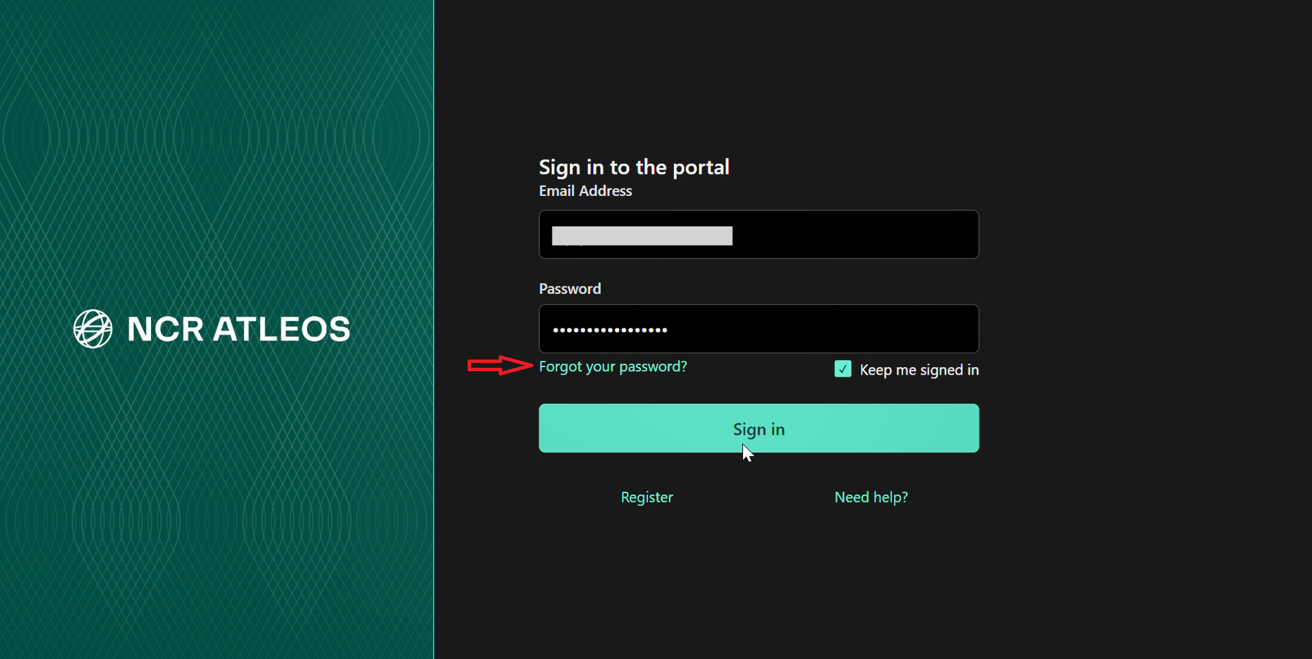 Forgot Password MFA Screenshot