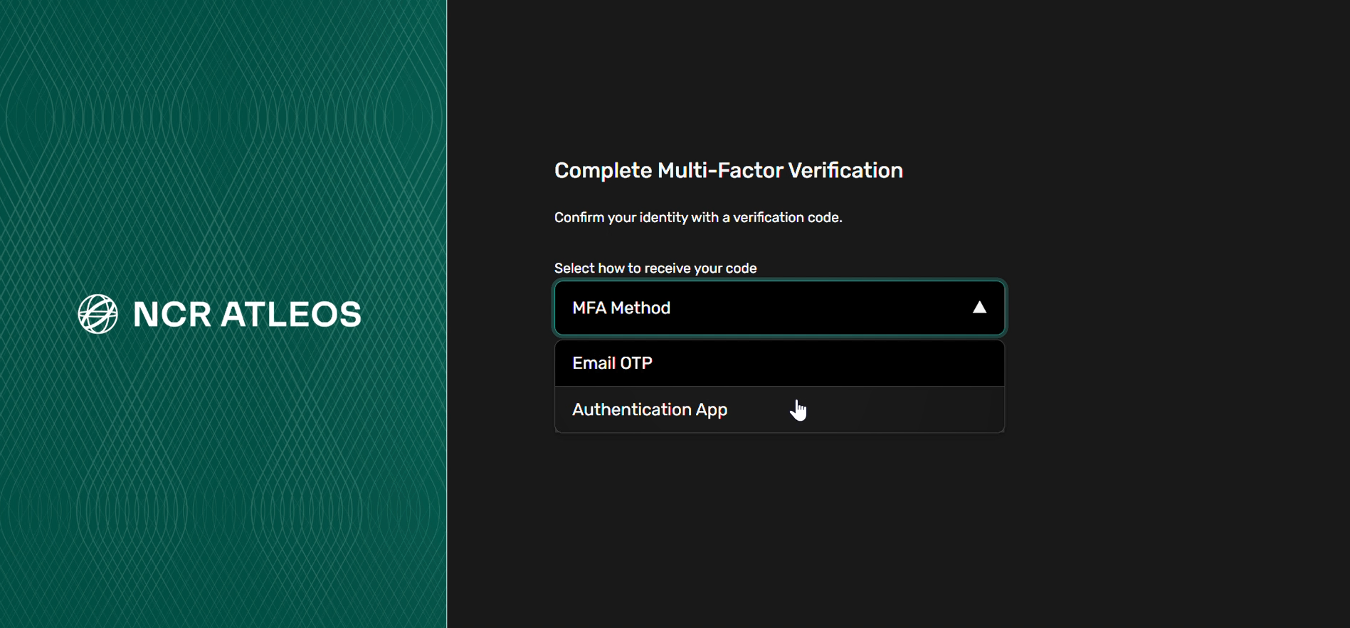 Choose MFA method or Email OTP