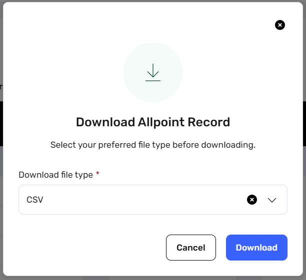 CSV Download Interface