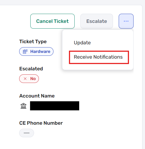 Click the three dots icon and select Receive Notifications