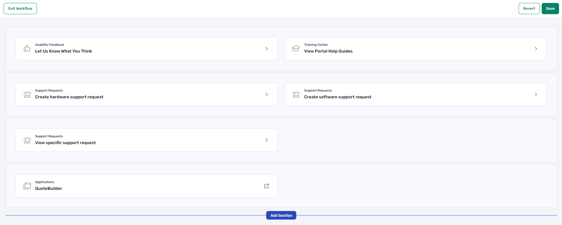 Add Section button at the bottom of the Dashboard in edit mode