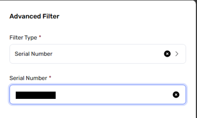 Single serial number search