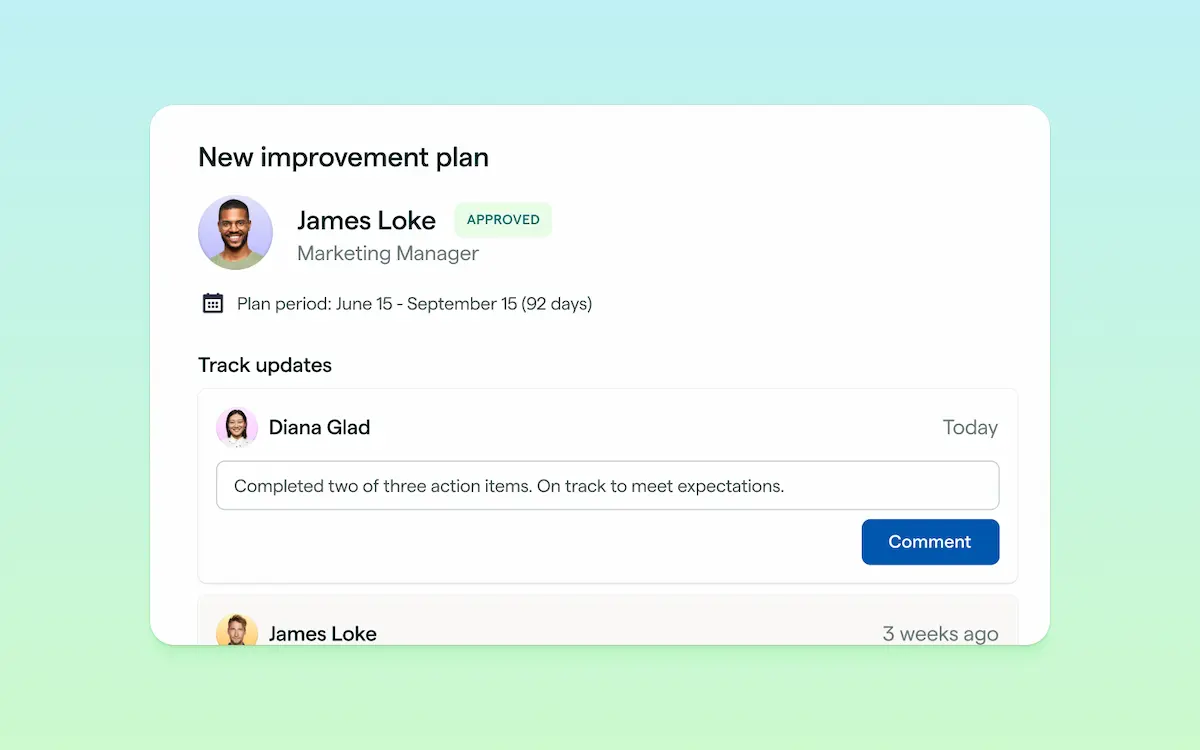 UI of Lattice Performance Improvement Plans