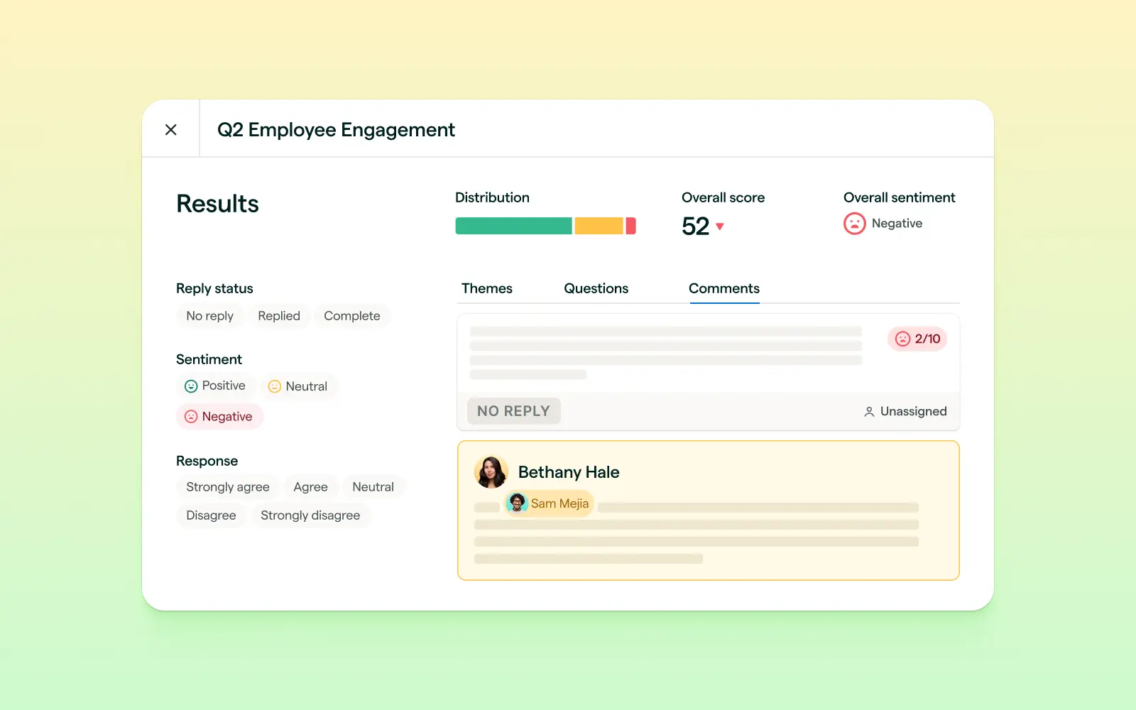 Lattice Engagement platform UI showing onboarding and exit survey management.