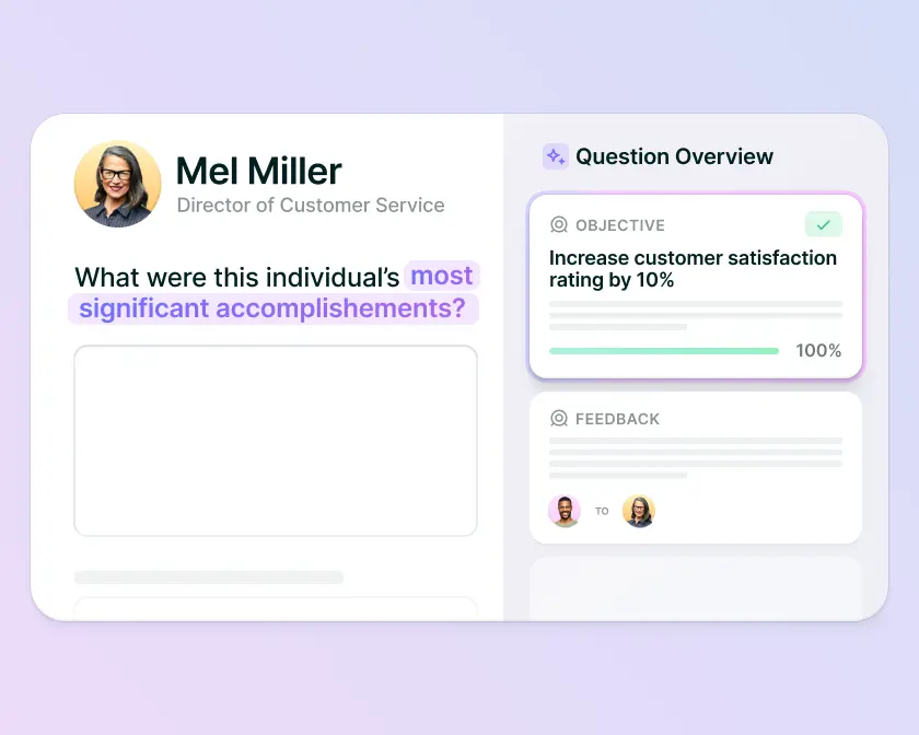 overview of lattice AI supporting a performance review