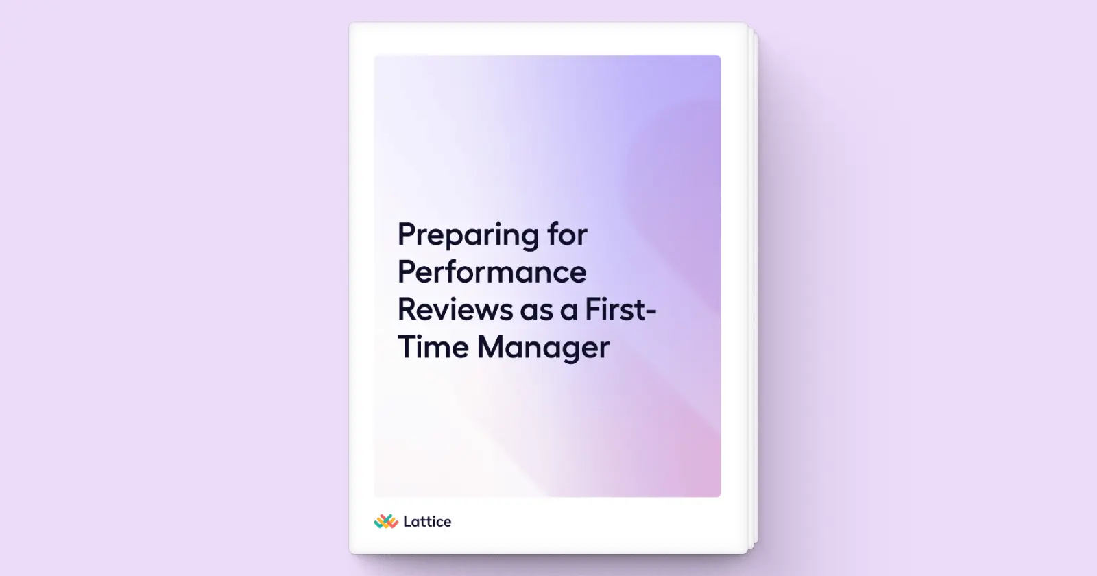 The front cover of the workbook, "Preparing for Performance Reviews as a First-Time Manager"