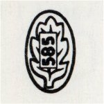 Dutch hallmark oak leaf for big golden pieces used since 1953