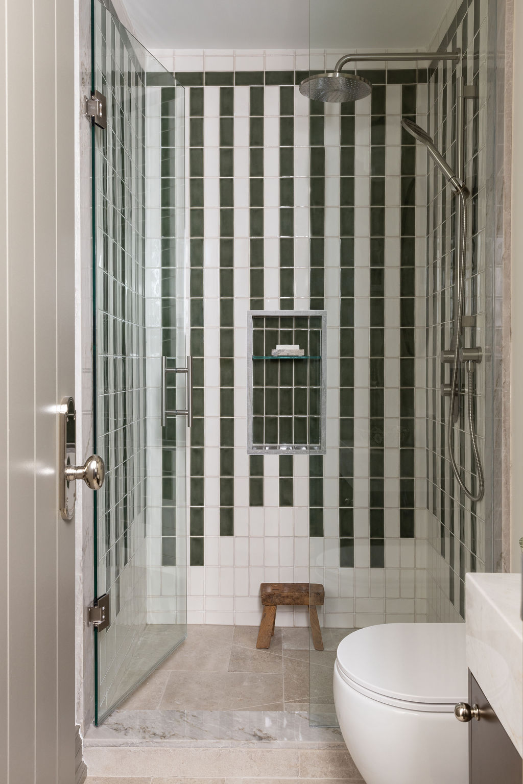 Green striped tile