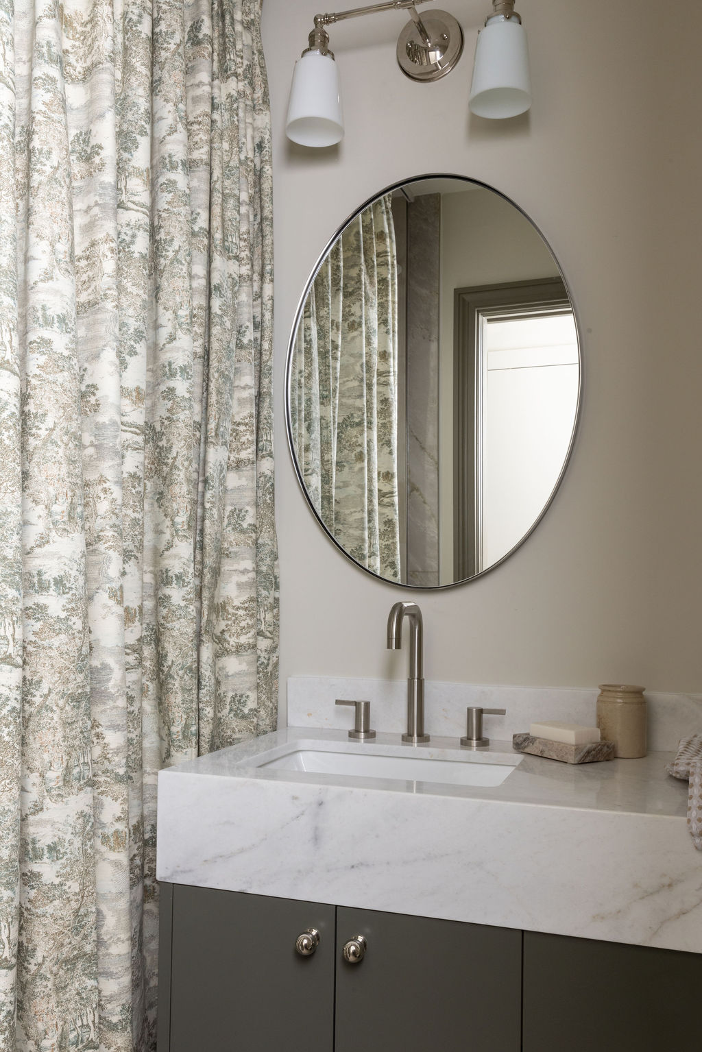 Custom Toile Shower Curtain