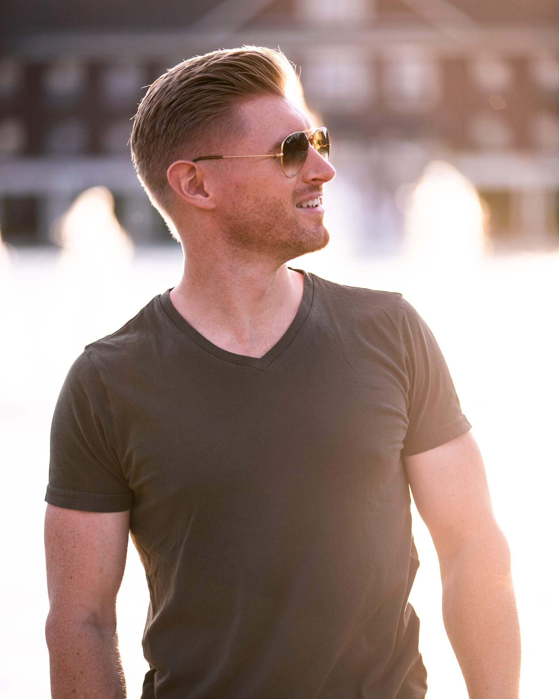 Full color image of Daniel Niles in sunset